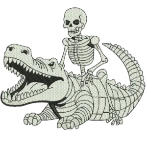 Skeleton And A Crocodile